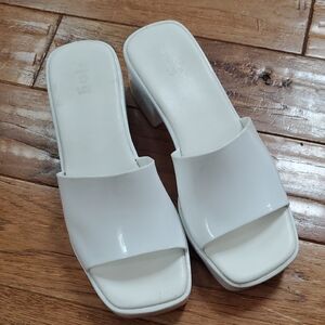 Play Jelly Rubber White Women's Slide Sandals Y2K
